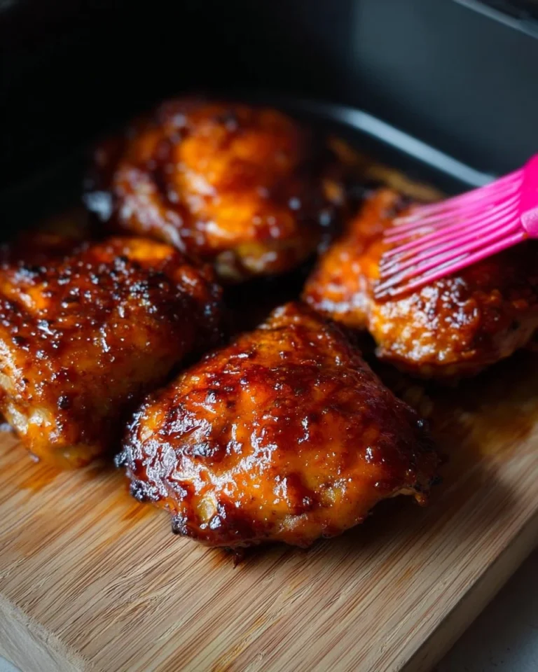 Delicious Air Fryer BBQ Chicken Thighs served on a plate