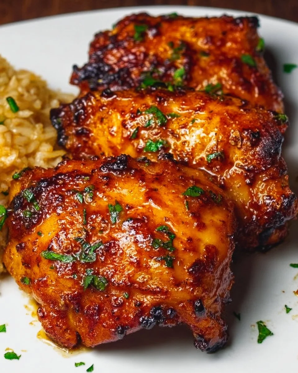 Delicious air fryer boneless skinless chicken thighs cooked to perfection.