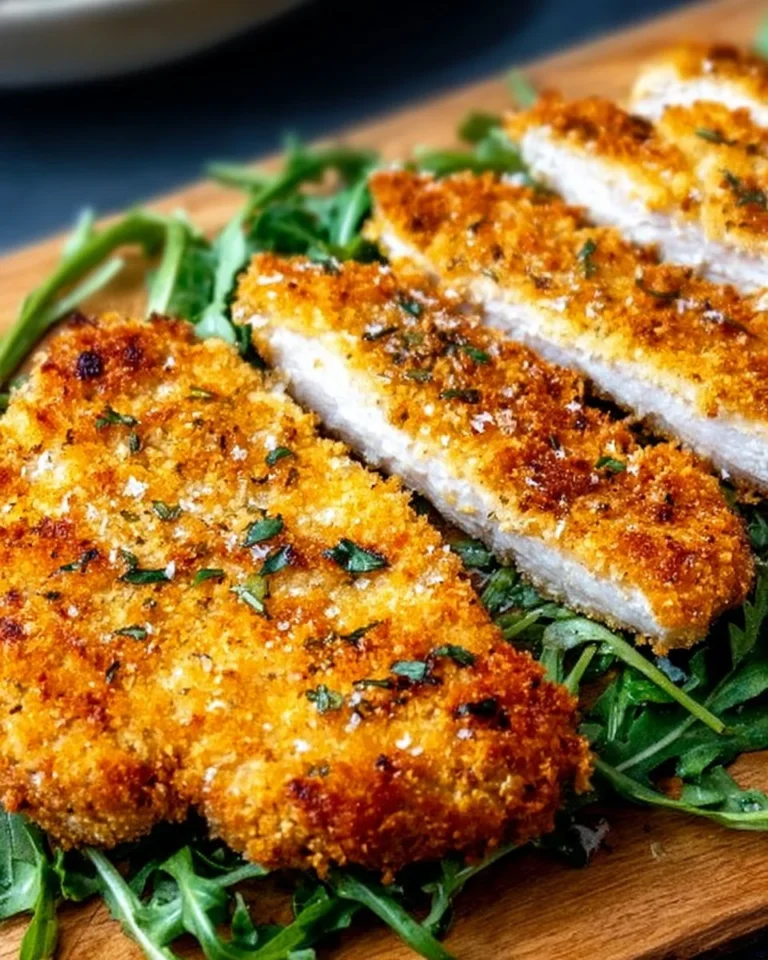 Crispy air fryer breaded chicken breast cooked to perfection.