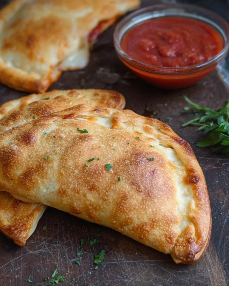Air fryer calzones with delicious fillings cooked to perfection