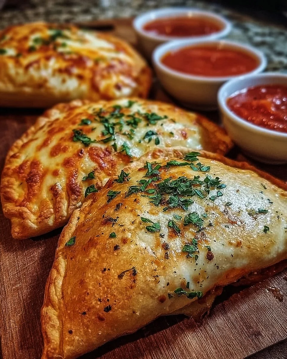 Delicious Air Fryer Calzones filled with cheese and pepperoni