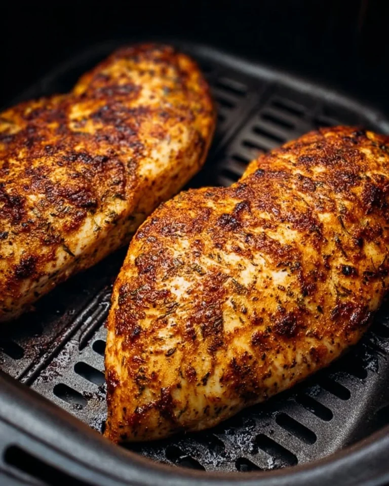 Air Fryer chicken breast cooked to perfection with herbs and spices