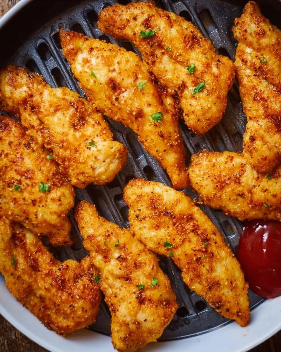 Air Fryer Chicken Tenders without breading for a healthy meal
