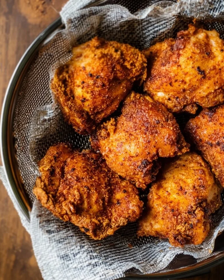 Crispy air fryer chicken thighs served with vegetables on a plate