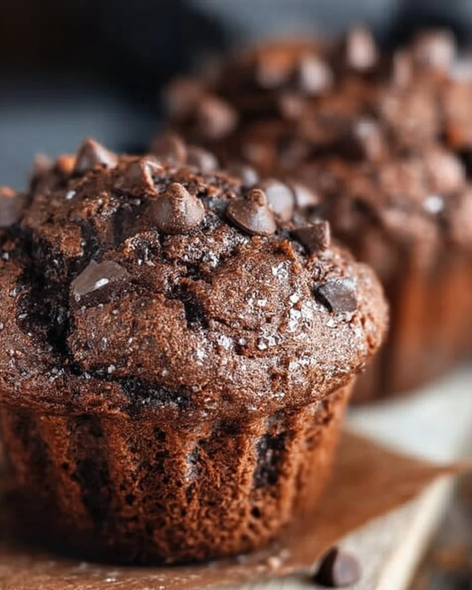 Air Fryer Double Chocolate Muffins