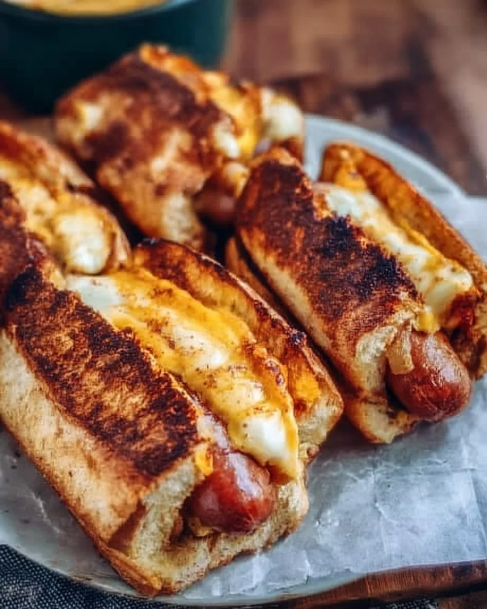 Air Fryer Grilled Cheese Hot Dogs