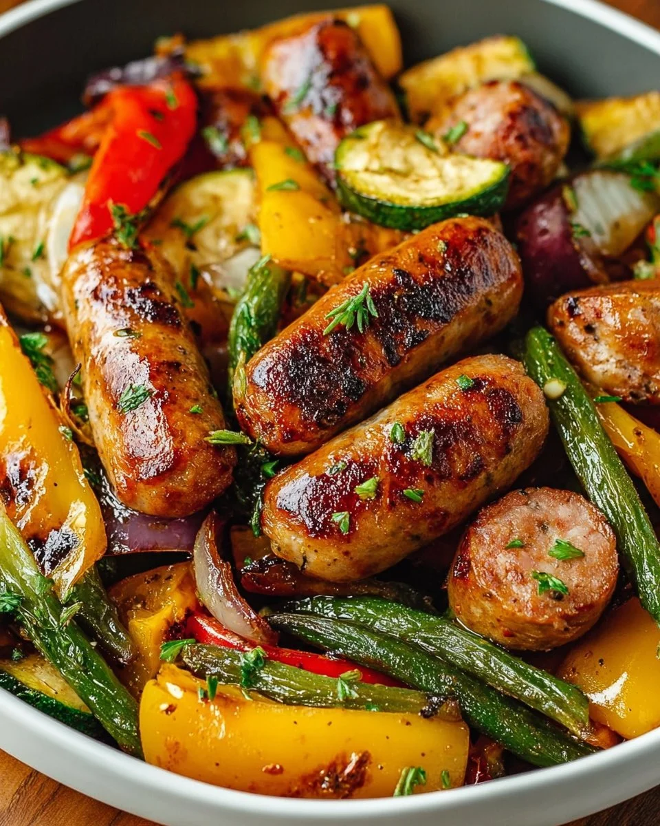 Air Fryer Sausage and Veggies