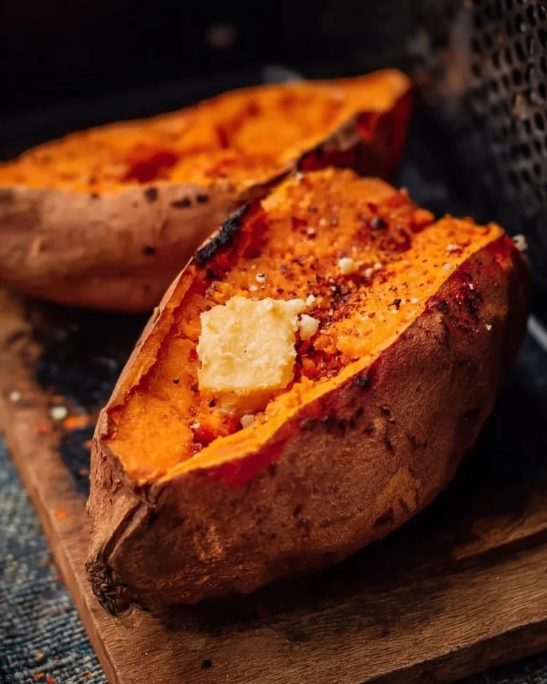 Crispy air fryer sweet potato slices served on a plate