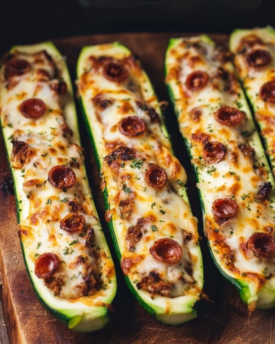 Air Fryer Zucchini Pizza Boats
