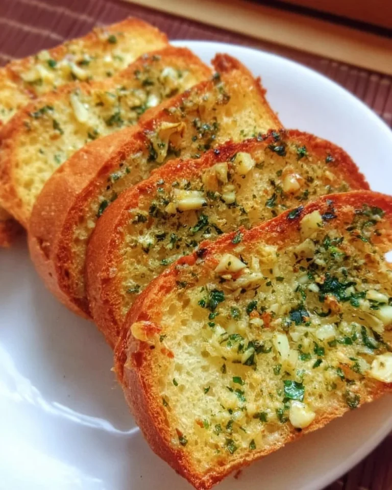 Deliciously crispy air fryer garlic bread ready to be served.