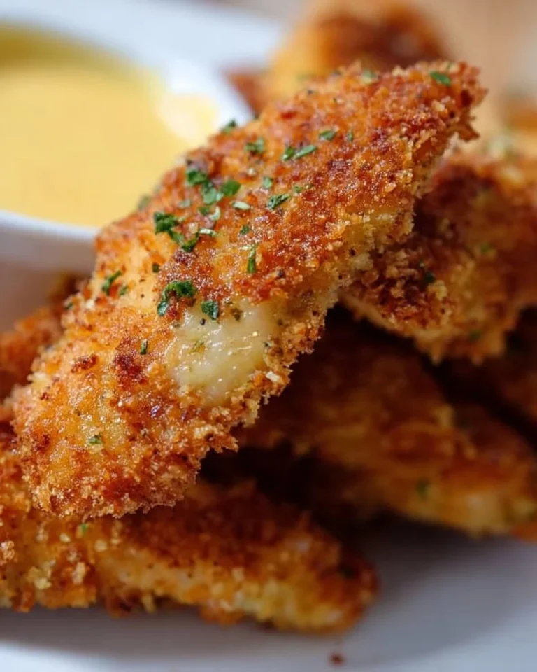 Breaded air fryer chicken tenders served with dipping sauce
