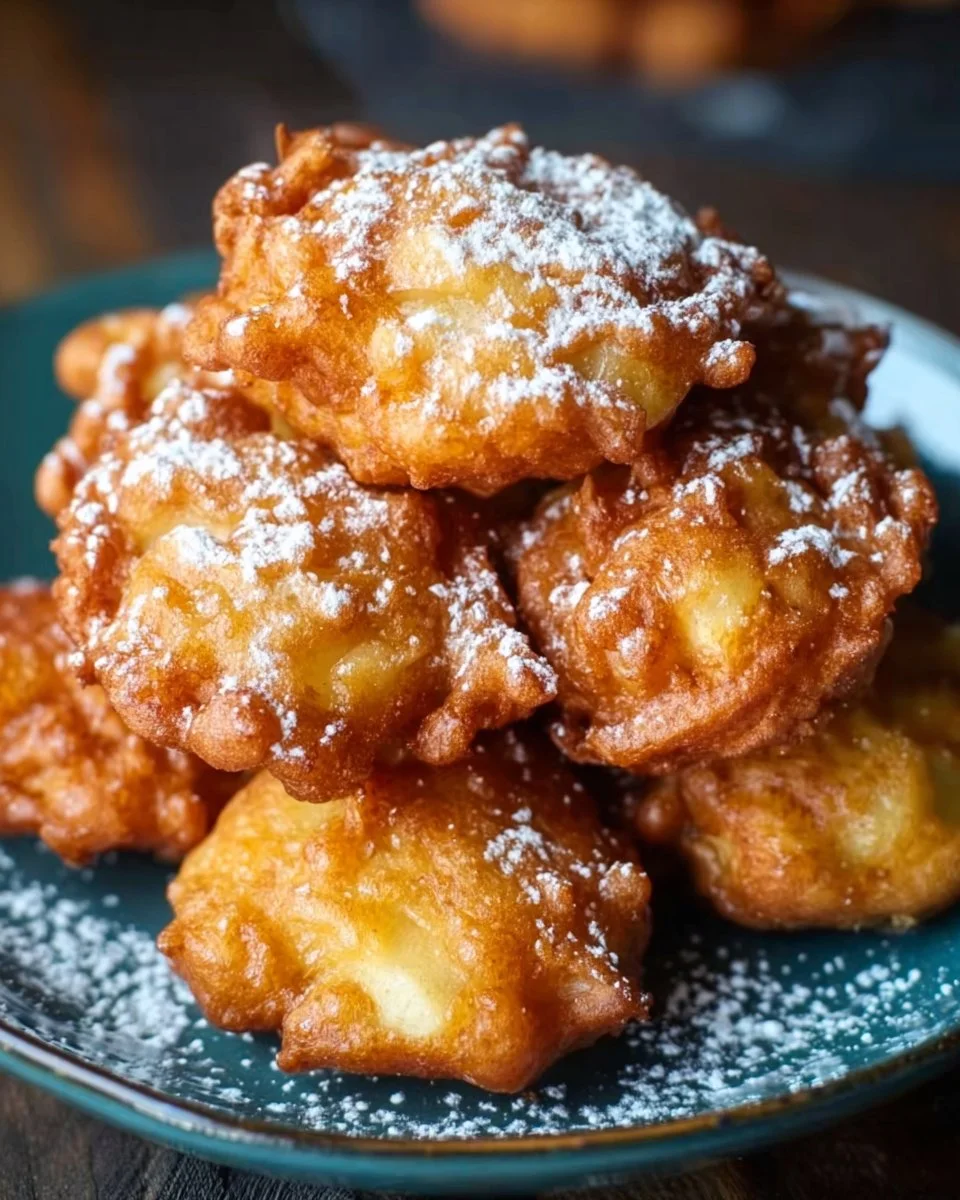Crispy air fryer apple fritters served on a plate