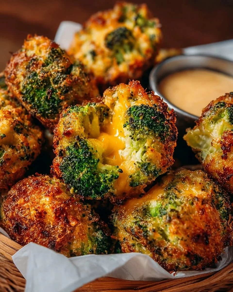 Crispy Air Fryer Broccoli Cheddar Poppers