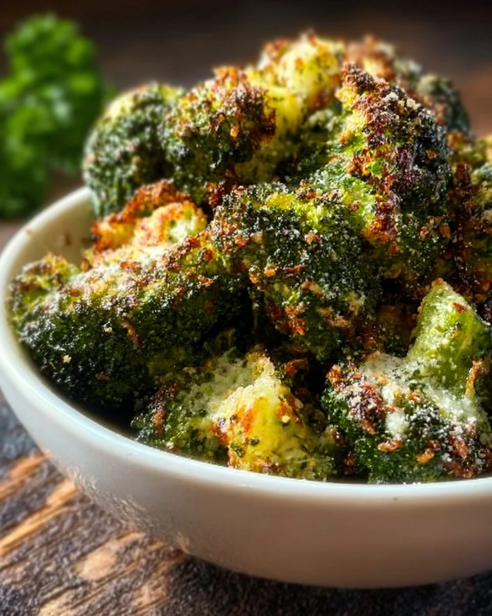 Crispy Air Fryer Broccoli Parmesan
