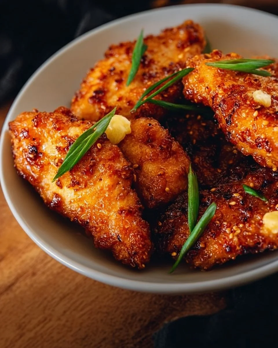 Crispy Air Fryer Honey Garlic Chicken