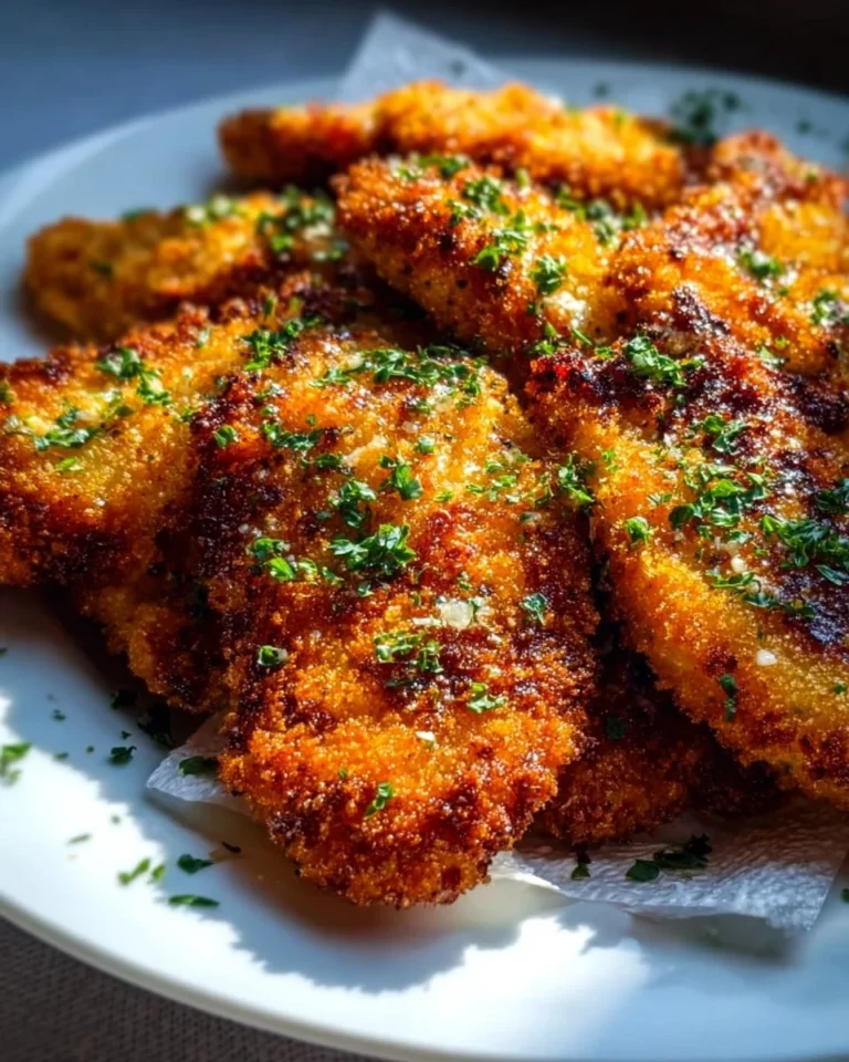 Crispy air fryer Parmesan chicken served with a side of vegetables