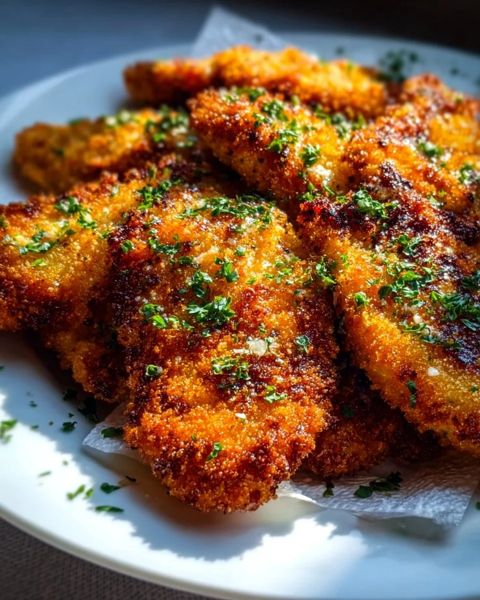 Crispy air fryer Parmesan chicken served with a side of vegetables