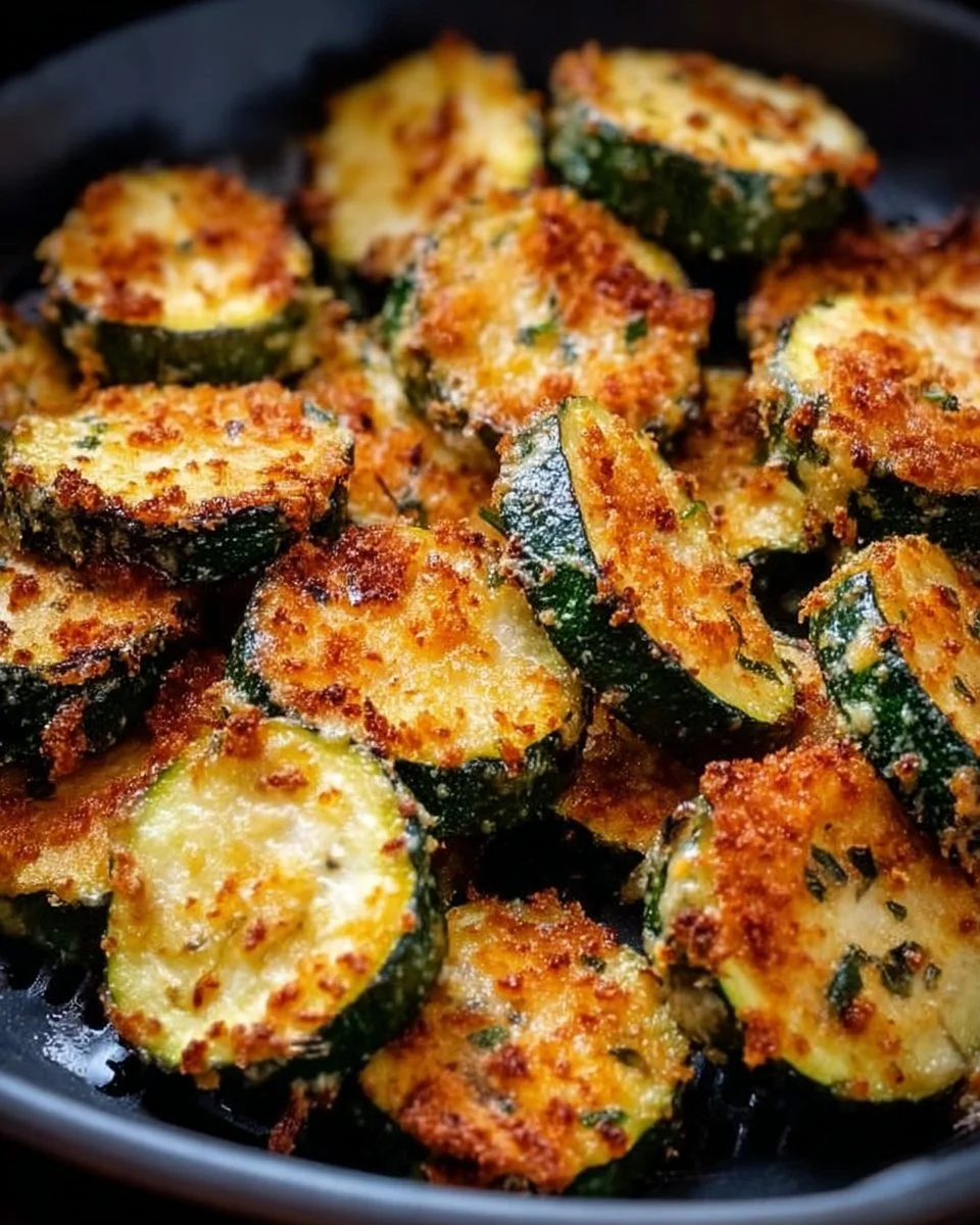 Crispy Parmesan air fryer zucchini served in a bowl