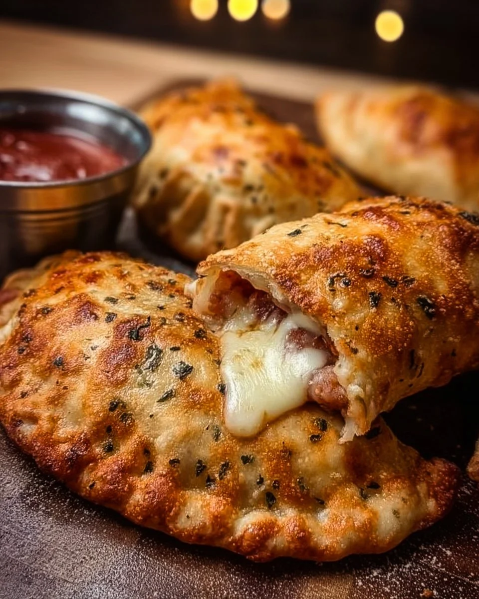 Easy Air Fryer Calzones with Cheese & Halal Sausage