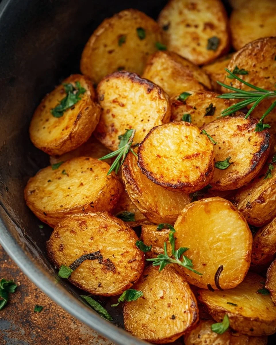 Golden Sliced Potatoes in Air Fryer