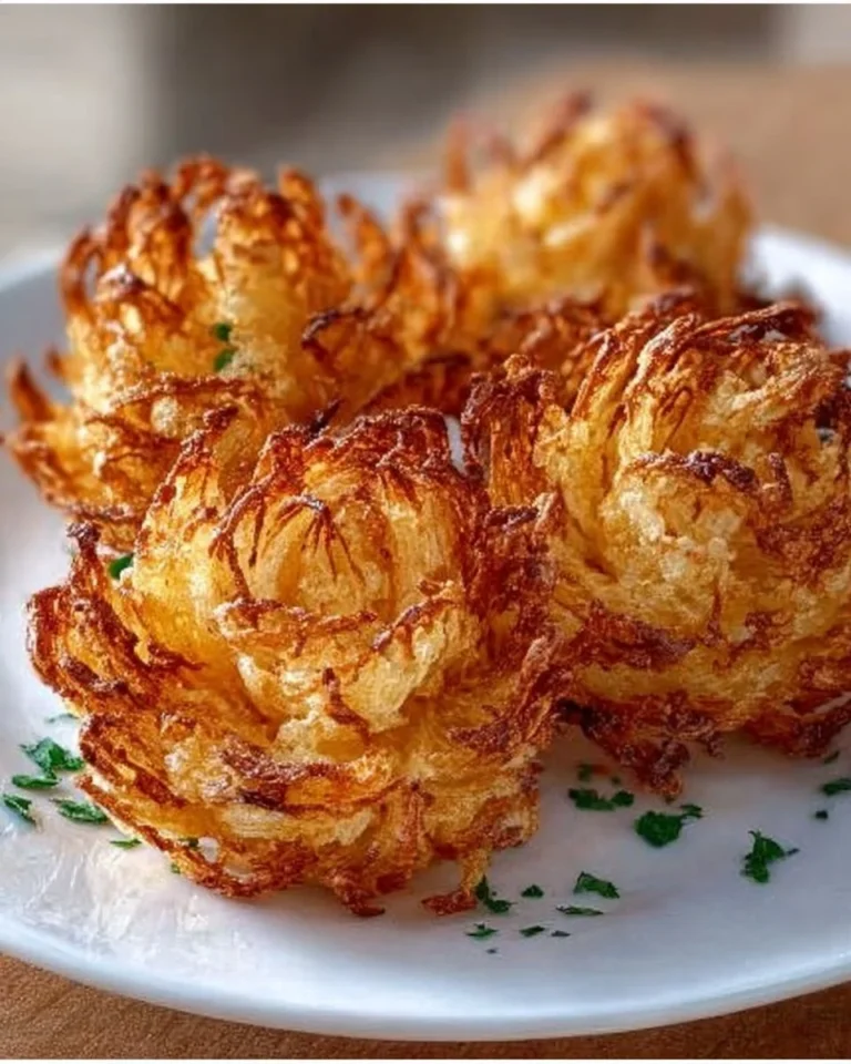 Healthy mini air fryer blooming onions served on a plate