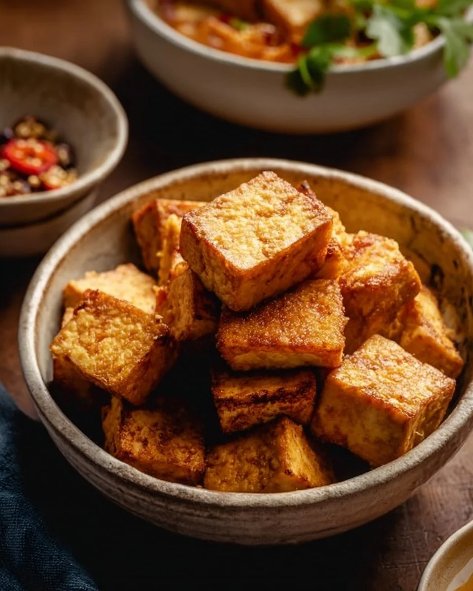 Two Bowls of Crispy Tofu Goodness