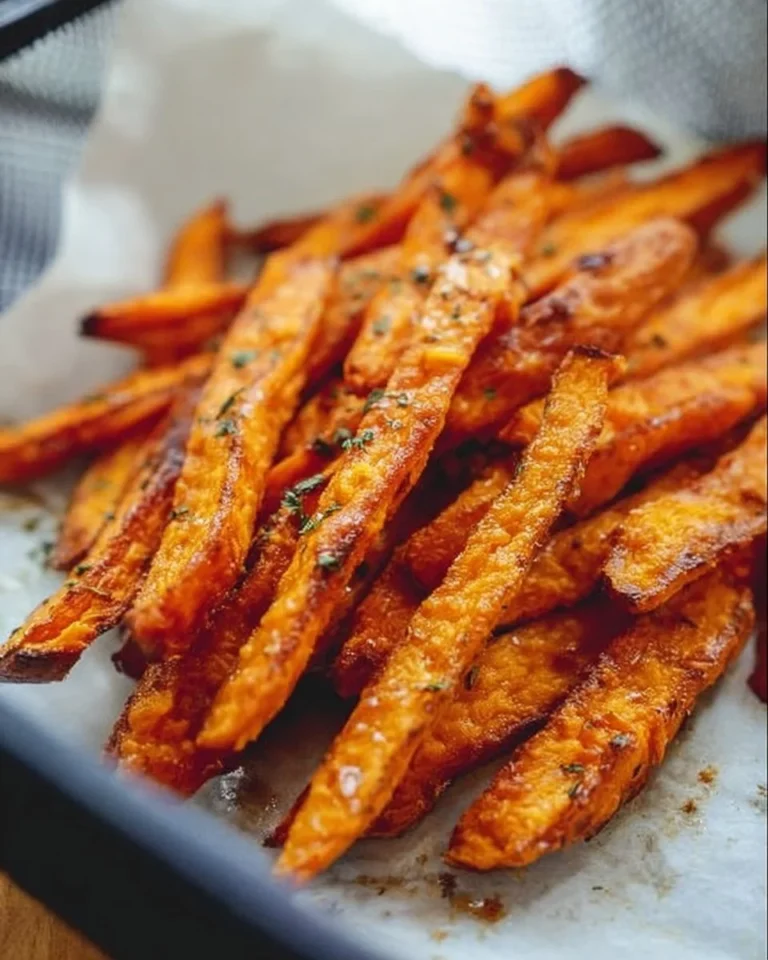 Crispy air fryer sweet potato fries served in a bowl