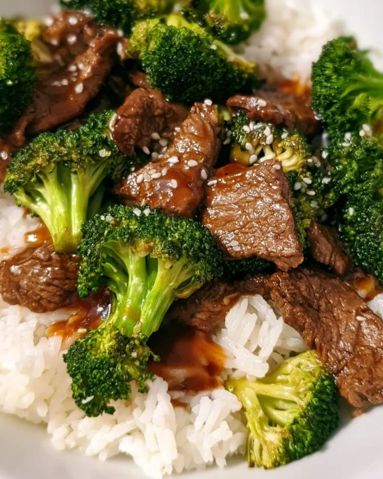20 Min Beef & Broccoli dish with tender beef and fresh veggies