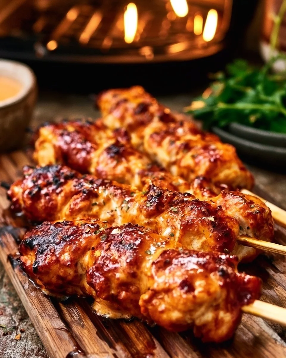 Air Fryer Bang Bang Chicken Skewers