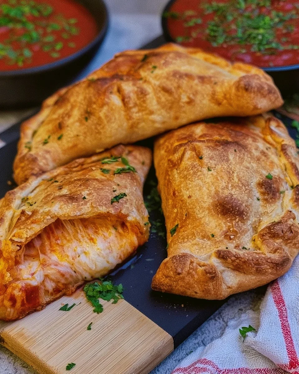 Delicious homemade air fryer calzones ready for dinner