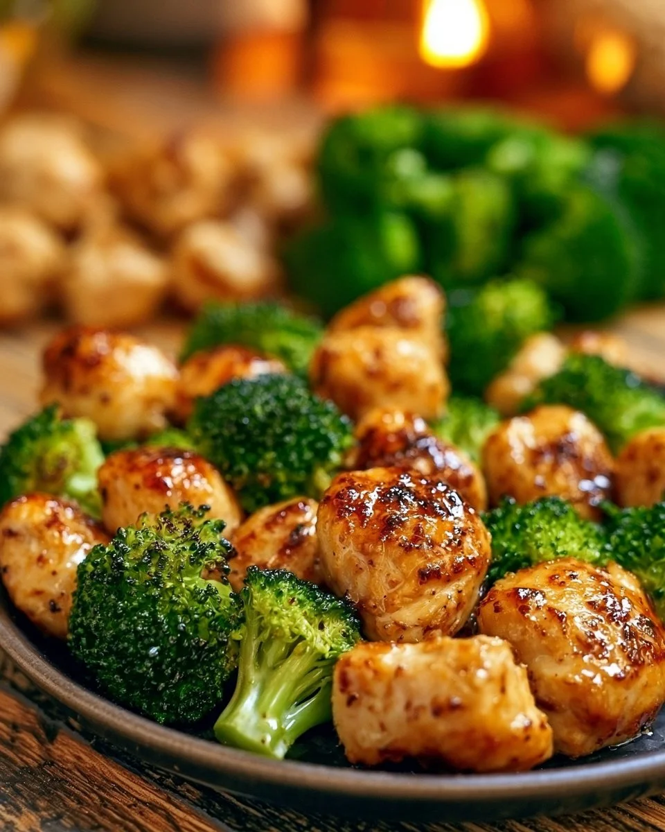 Air Fryer Chicken Bites and Broccoli