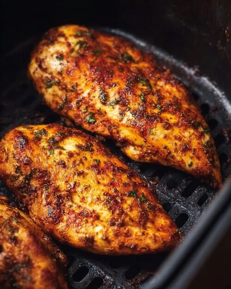 Air Fryer Chicken Breast cooked without breading, served on a plate