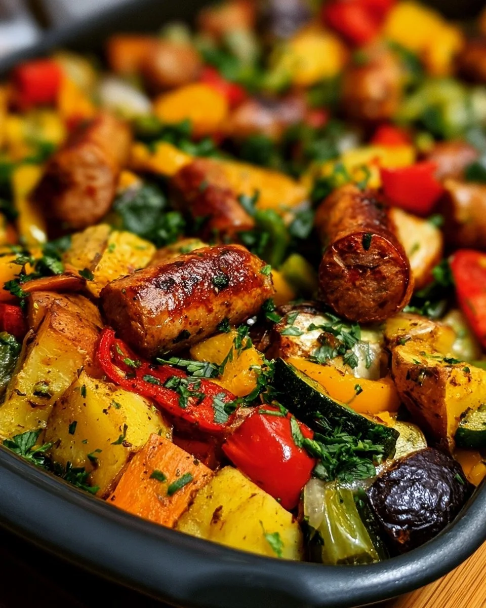Air Fryer Chicken Sausage and Veggies