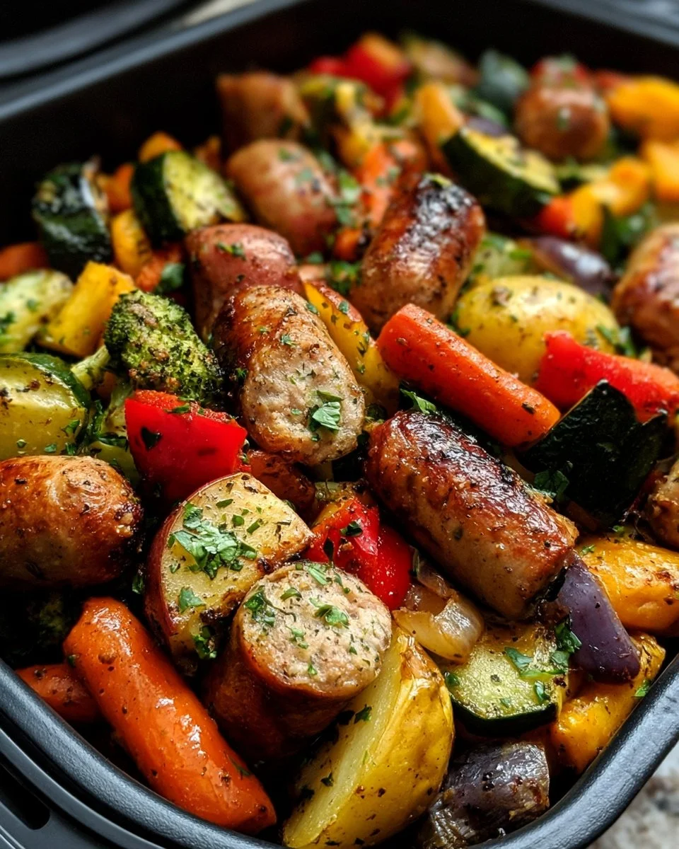 Air Fryer Chicken Sausage and Veggies