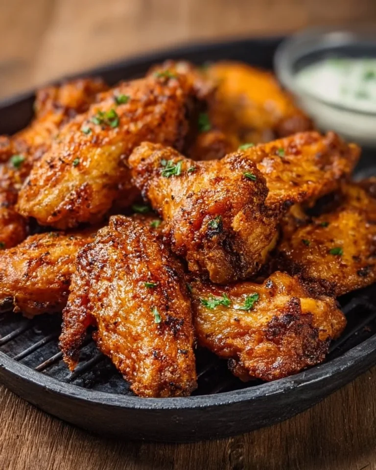 Delicious crispy Air Fryer Chicken Wings served on a plate