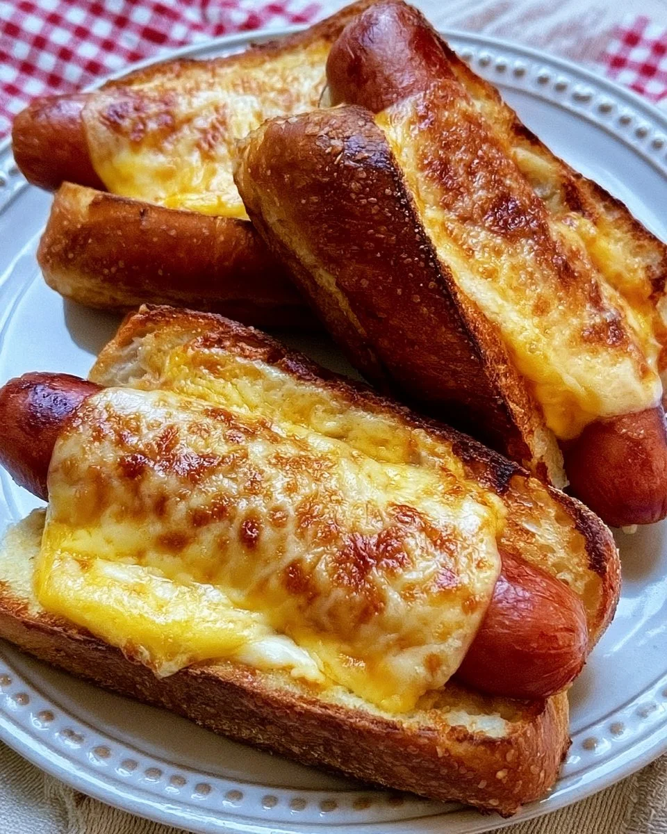 Air Fryer Grilled Cheese Hot Dogs ready in 10 minutes