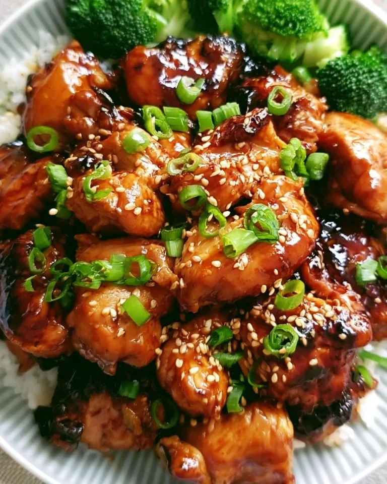 Easy air fryer teriyaki chicken with a delicious glaze and garnished with sesame seeds.