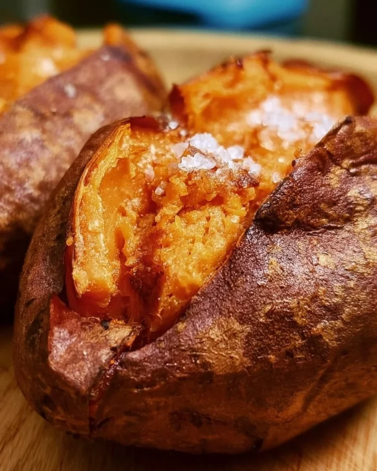 Delicious baked sweet potatoes served as a healthy winter meal