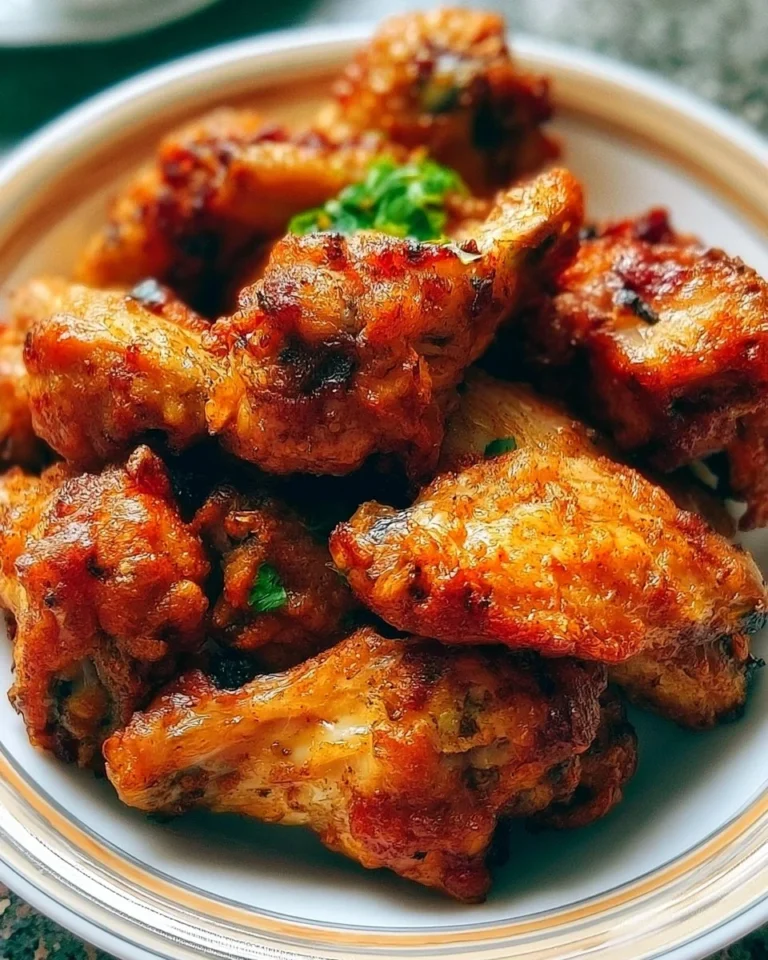 Crispy air fryer chicken wings served with dipping sauce