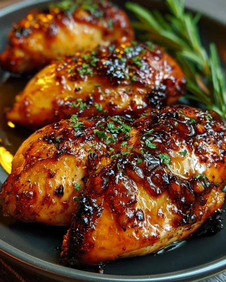 Easy honey garlic chicken breast cooked in an air fryer