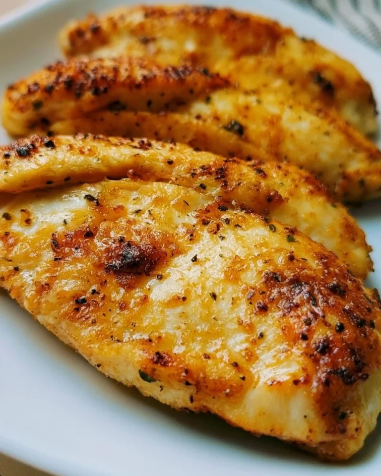 Crispy air fryer chicken breasts garnished with herbs on a plate