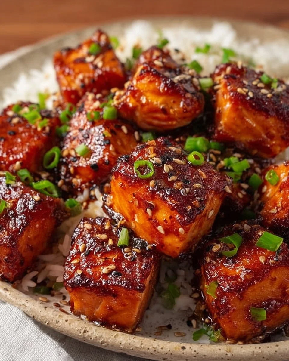 Crispy Honey Garlic Salmon Bites - 25 Minutes