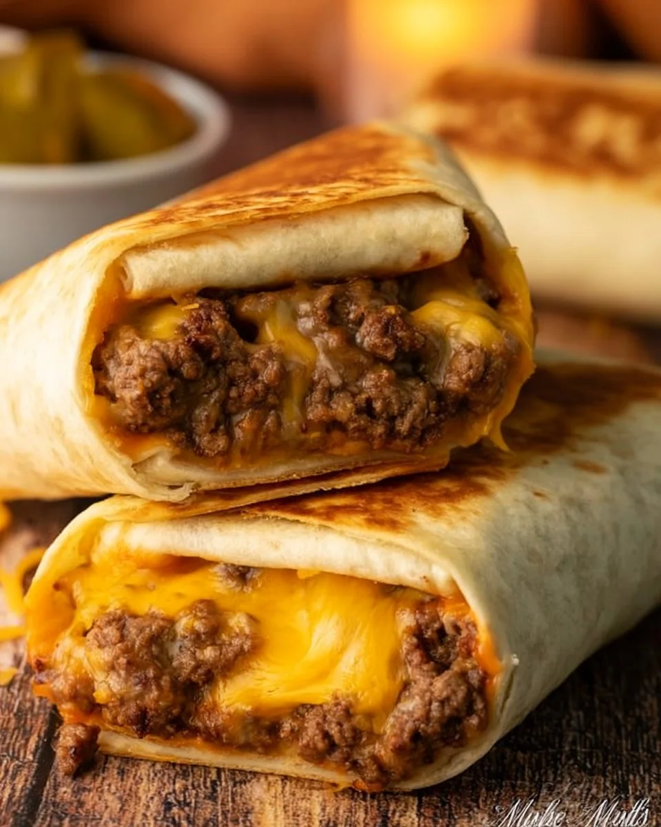 Easy Air Fryer Cheeseburger Wraps