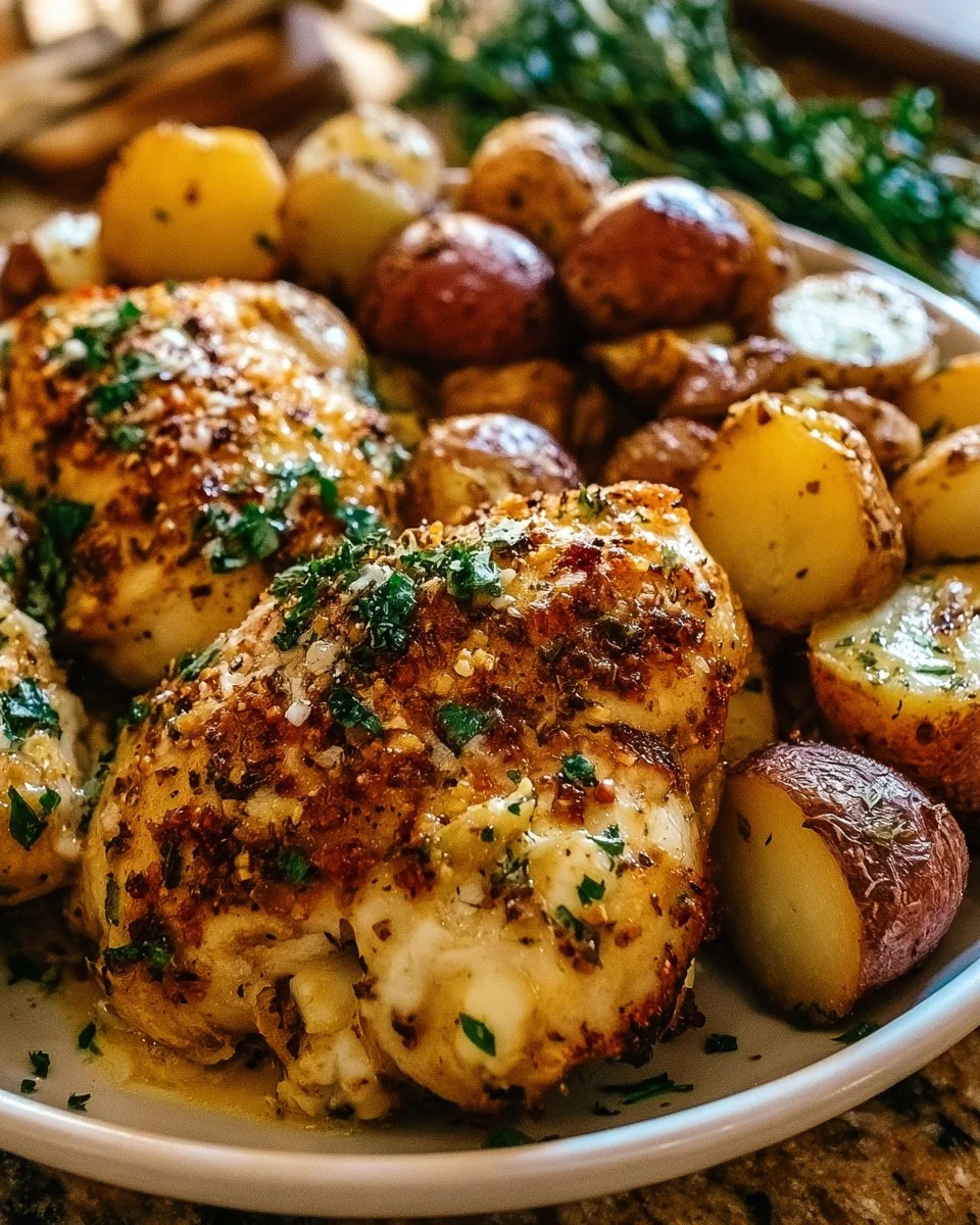 Easy Garlic Parmesan Chicken and Potatoes