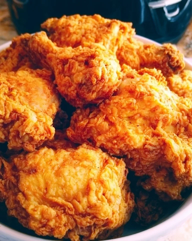A delicious plate of crispy fried chicken made in an air fryer