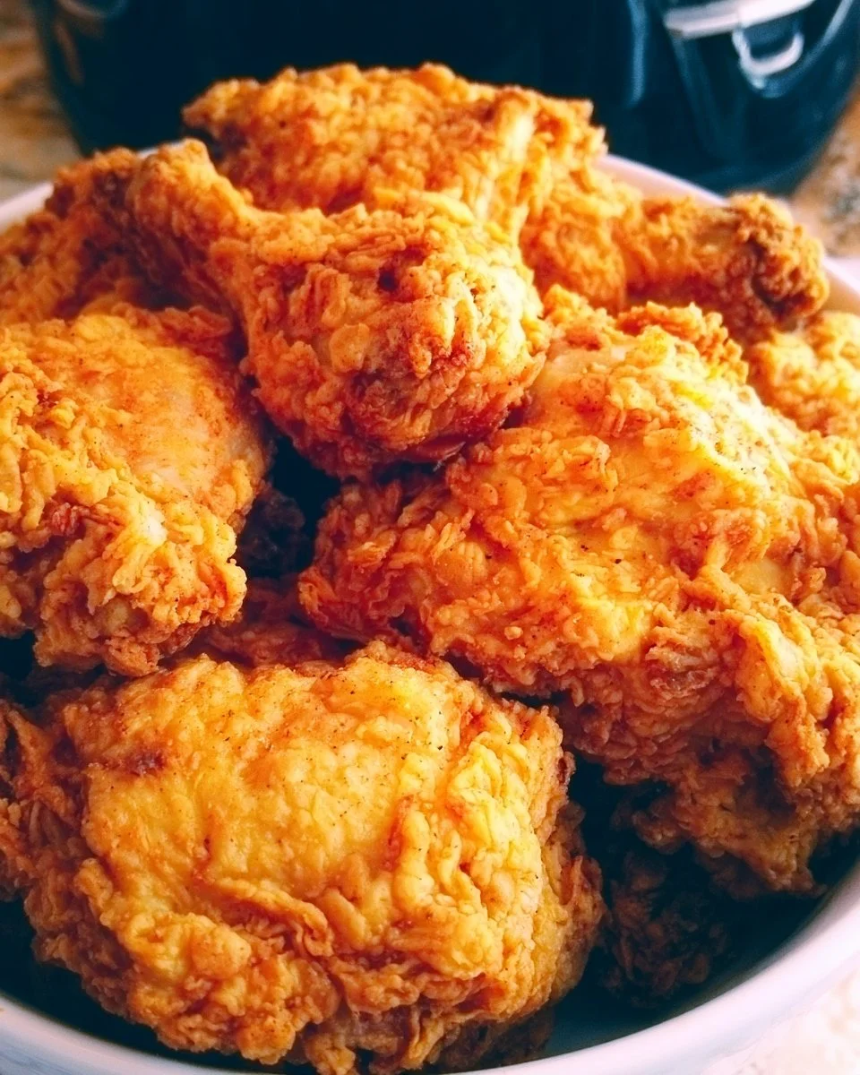 A delicious plate of crispy fried chicken made in an air fryer