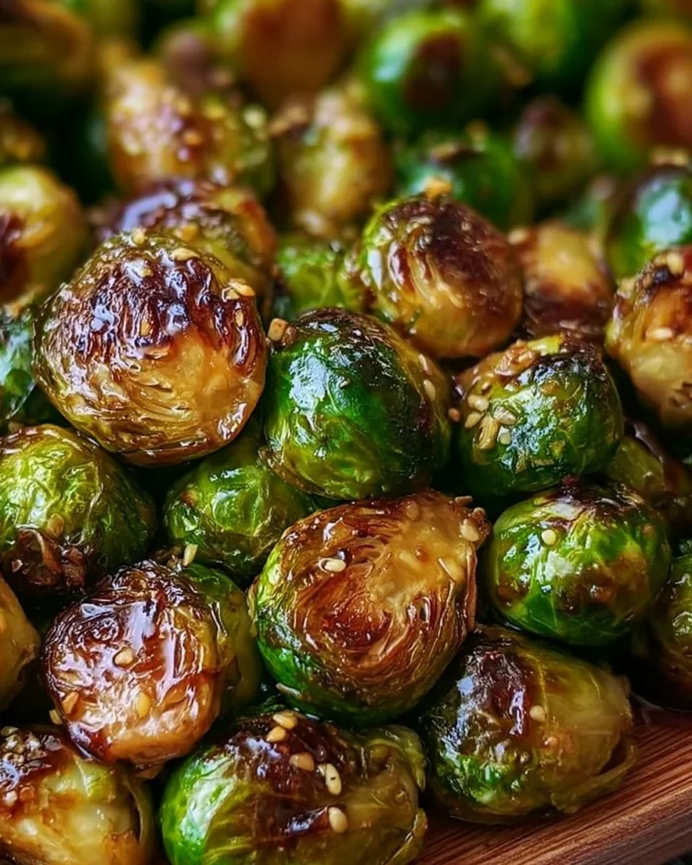 Honey Garlic Brussels Sprouts dish garnished and served in a bowl