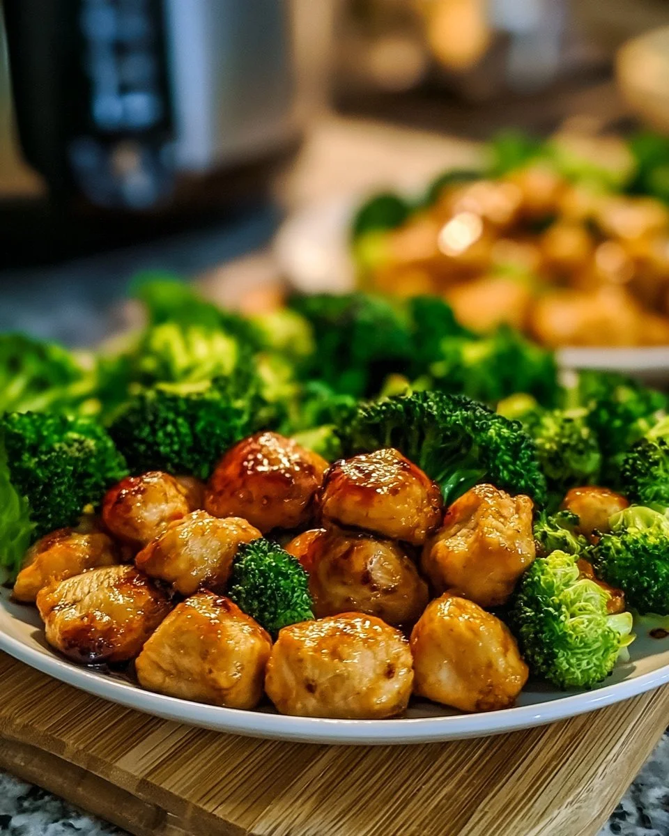 Air Fryer Chicken Bites and Broccoli