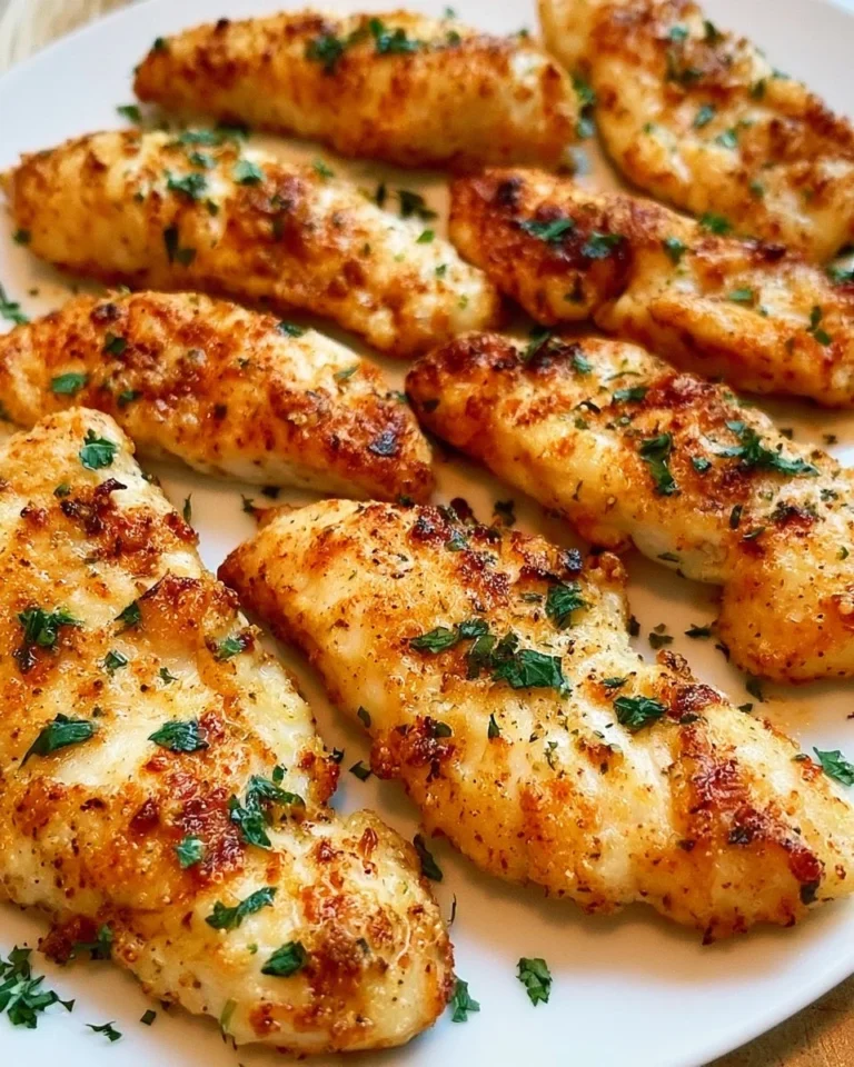 Juicy no-breading air fryer chicken tenders served on a plate.