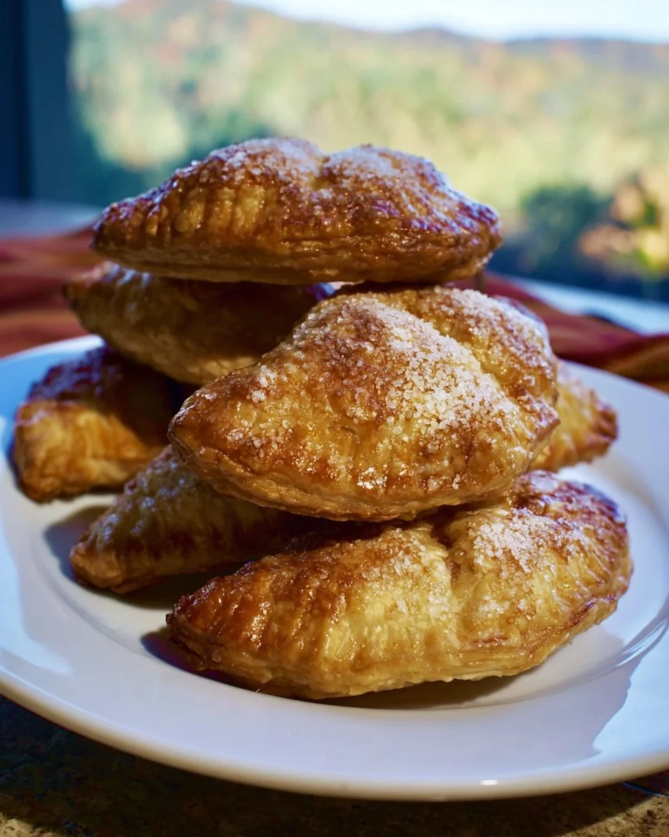 Freshly baked Air Fryer apple hand pies ready to serve as a fall treat
